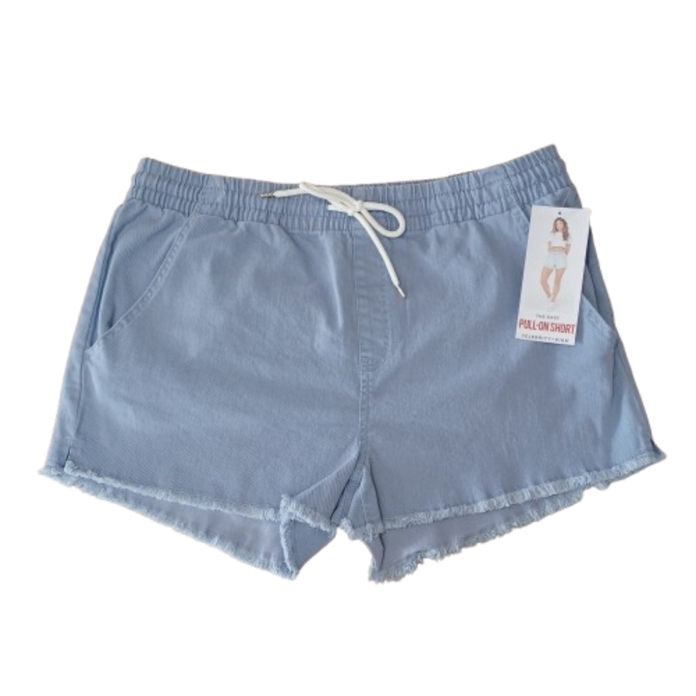 Celebrity Pink Women's Plus Size 2XL High Rise Raw Hem Periwinkle Denim Shorts